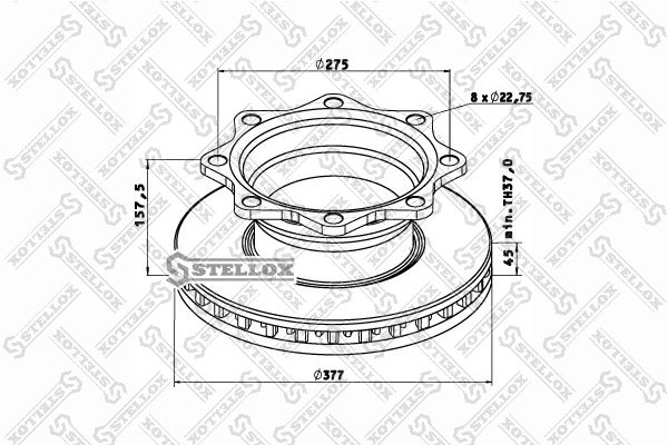 Тормозной диск STELLOX 8500784SX