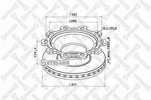 Тормозной диск STELLOX 8500808SX