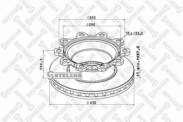 Тормозной диск STELLOX 8500809SX