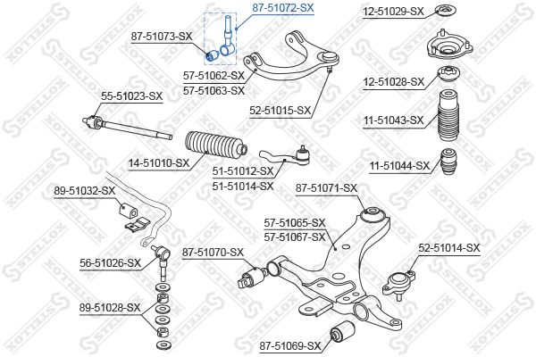 Подвеска, рычаг независимой подвески колеса STELLOX 8751072SX