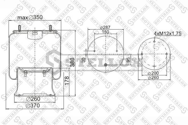 Кожух пневматической рессоры STELLOX 9002851SX
