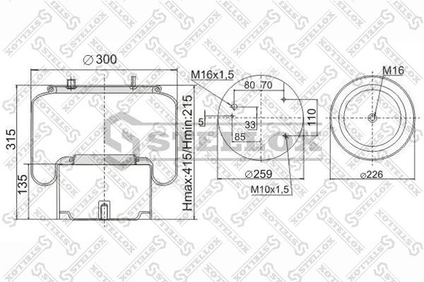 Кожух пневматической рессоры STELLOX 9008361SX