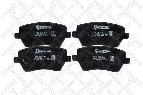 Комплект тормозных колодок, дисковый тормоз STELLOX 998000SX