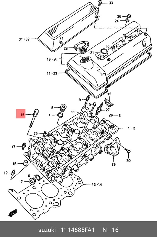 Запчасть SUZUKI 1114685FA1