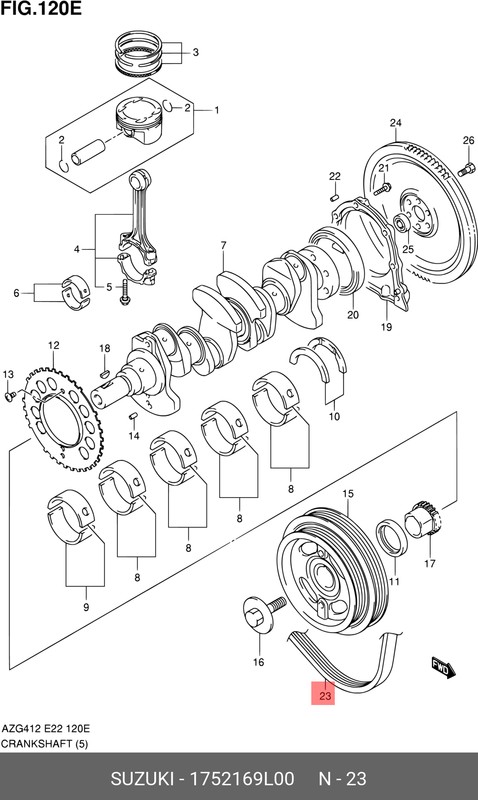 Запчасть SUZUKI 1752169L00