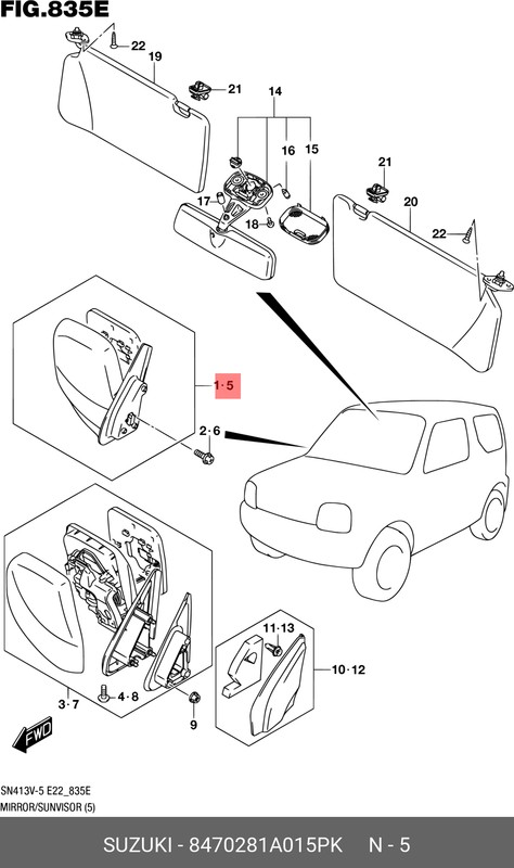 Запчасть SUZUKI 8470281A015PK