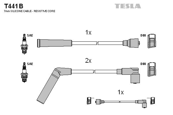 Комплект проводов зажигания TESLA T441B