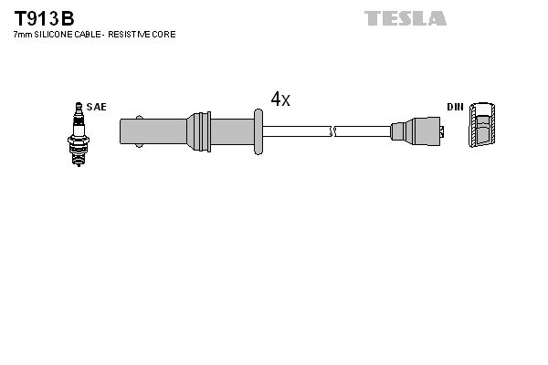 Комплект проводов зажигания TESLA T913B