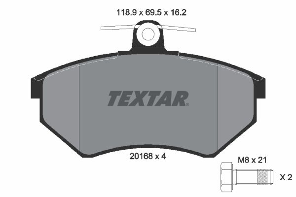 Комплект тормозных колодок, дисковый тормоз TEXTAR 2016801