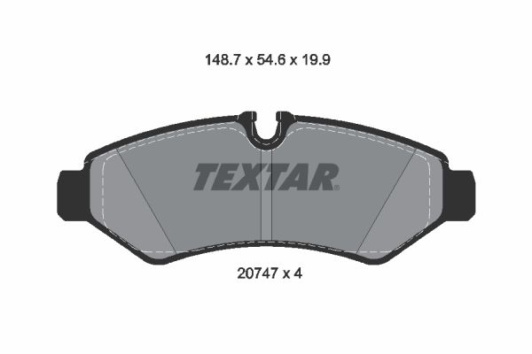 Комплект тормозных колодок, дисковый тормоз TEXTAR 2074701