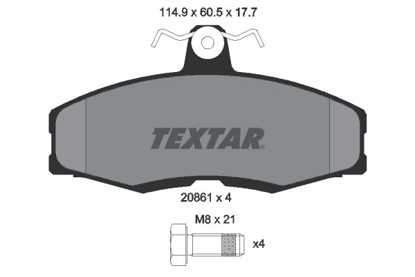 Комплект тормозных колодок, дисковый тормоз TEXTAR 2086105