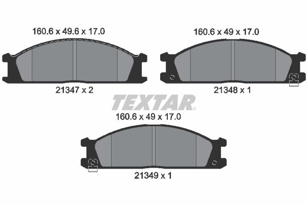 Комплект тормозных колодок, дисковый тормоз TEXTAR 2134702