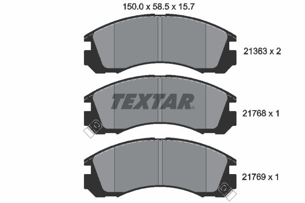 Комплект тормозных колодок, дисковый тормоз TEXTAR 2136301