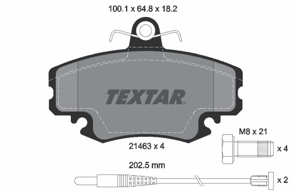 Комплект тормозных колодок, дисковый тормоз TEXTAR 2146304