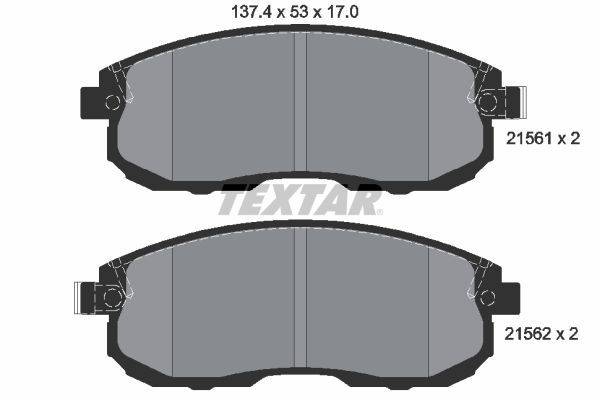 Комплект тормозных колодок, дисковый тормоз TEXTAR 2156201