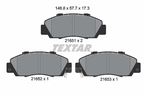 Комплект тормозных колодок, дисковый тормоз TEXTAR 2165101