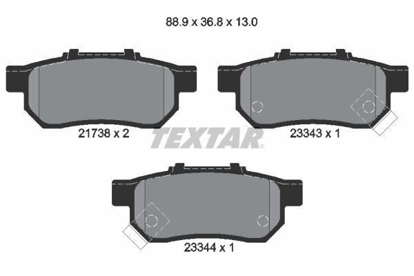 Комплект тормозных колодок, дисковый тормоз TEXTAR 2173801