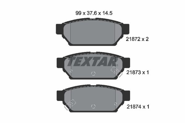 Комплект тормозных колодок, дисковый тормоз TEXTAR 2187202