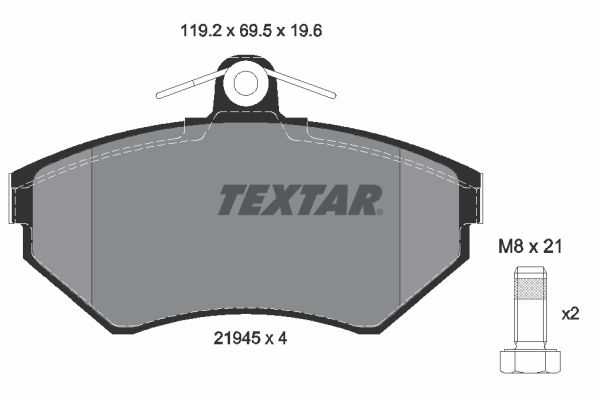 Комплект тормозных колодок, дисковый тормоз TEXTAR 2194503
