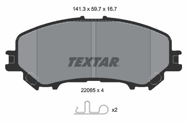 Комплект тормозных колодок, дисковый тормоз TEXTAR 2206503