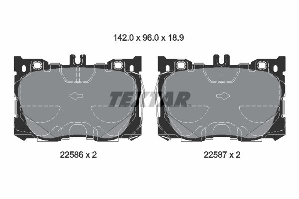 Комплект тормозных колодок, дисковый тормоз TEXTAR 2258601
