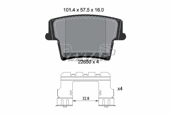 Комплект тормозных колодок, дисковый тормоз TEXTAR 2265001