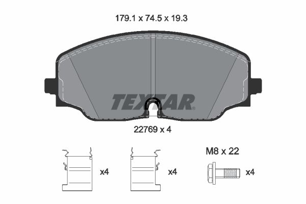 Комплект тормозных колодок, дисковый тормоз TEXTAR 2276901