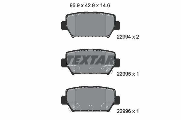 Комплект тормозных колодок, дисковый тормоз TEXTAR 2299401