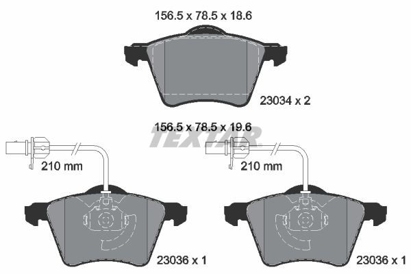 Комплект тормозных колодок, дисковый тормоз TEXTAR 2303401