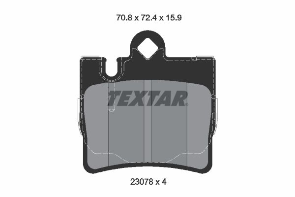 Комплект тормозных колодок, дисковый тормоз TEXTAR 2307801