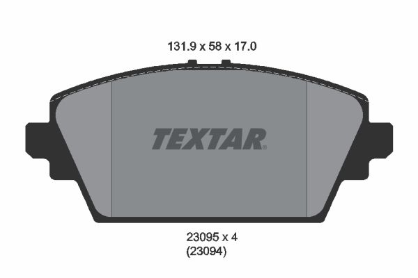 Комплект тормозных колодок, дисковый тормоз TEXTAR 2309501
