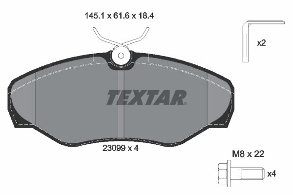 Комплект тормозных колодок, дисковый тормоз TEXTAR 2309902
