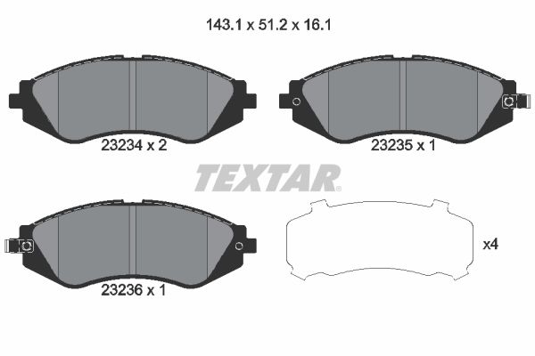 Комплект тормозных колодок, дисковый тормоз TEXTAR 2323401