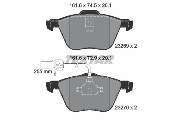 Комплект тормозных колодок, дисковый тормоз TEXTAR 2326903