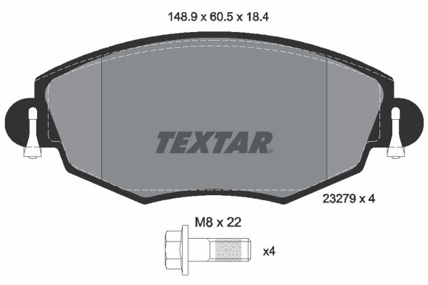 Комплект тормозных колодок, дисковый тормоз TEXTAR 2327904