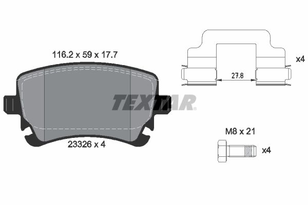 Комплект тормозных колодок, дисковый тормоз TEXTAR 2332601