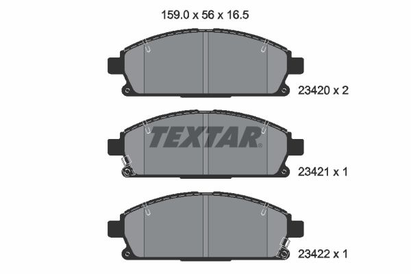 Комплект тормозных колодок, дисковый тормоз TEXTAR 2342001