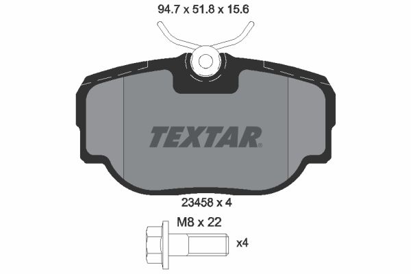 Комплект тормозных колодок, дисковый тормоз TEXTAR 2345801