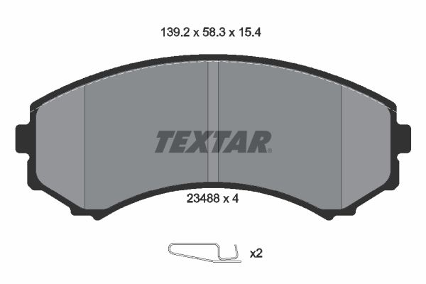Комплект тормозных колодок, дисковый тормоз TEXTAR 2348801