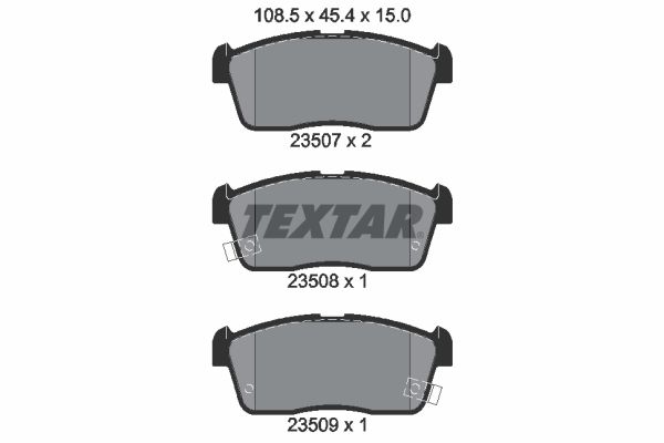 Комплект тормозных колодок, дисковый тормоз TEXTAR 2350701