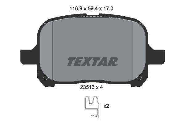Комплект тормозных колодок, дисковый тормоз TEXTAR 2351302