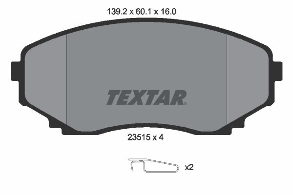 Комплект тормозных колодок, дисковый тормоз TEXTAR 2351501