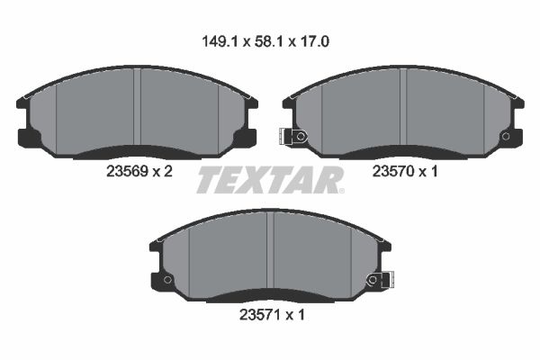 Комплект тормозных колодок, дисковый тормоз TEXTAR 2356901