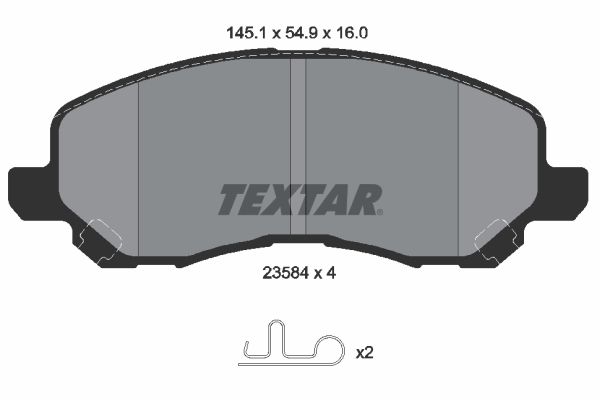Комплект тормозных колодок, дисковый тормоз TEXTAR 2358401