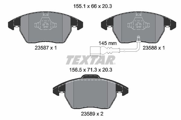 Комплект тормозных колодок, дисковый тормоз TEXTAR 2358701