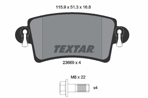 Комплект тормозных колодок, дисковый тормоз TEXTAR 2366901