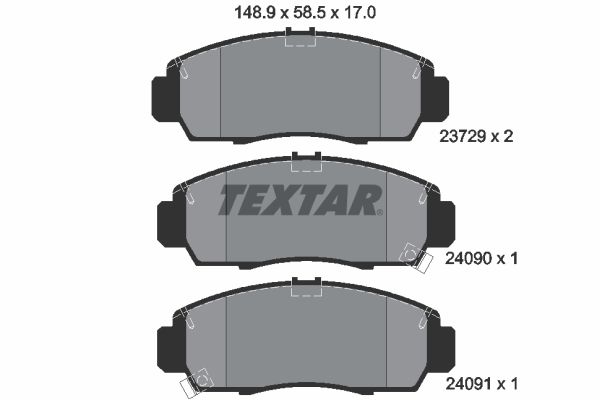 Комплект тормозных колодок, дисковый тормоз TEXTAR 2372901
