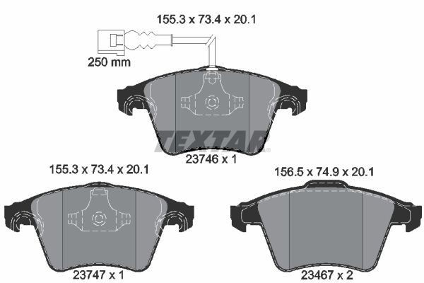 Комплект тормозных колодок, дисковый тормоз TEXTAR 2374602