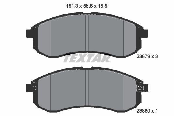Комплект тормозных колодок, дисковый тормоз TEXTAR 2387902