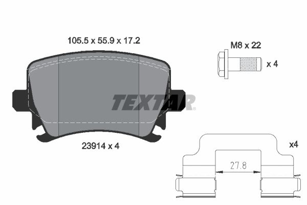 Комплект тормозных колодок, дисковый тормоз TEXTAR 2391402